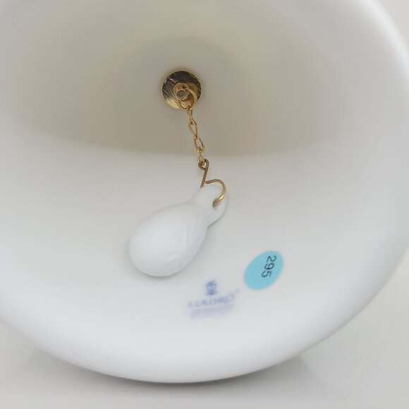 Lladro 1992 Porcelain Christmas Bell Ornament Poinsettia & Candle w/ Box - Picture 6 of 10